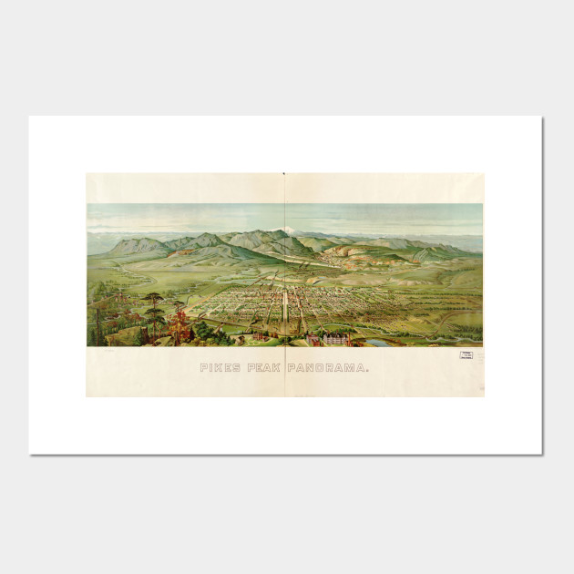 Vintage Colorado Springs And Pikes Peak Map 1890 Colorado Springs Map Posters And Art Prints Teepublic Uk