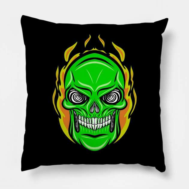 Flaming Skull Pillow by Jack-O 