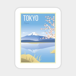 Tokyo, Japan - Vintage Travel Poster Magnet