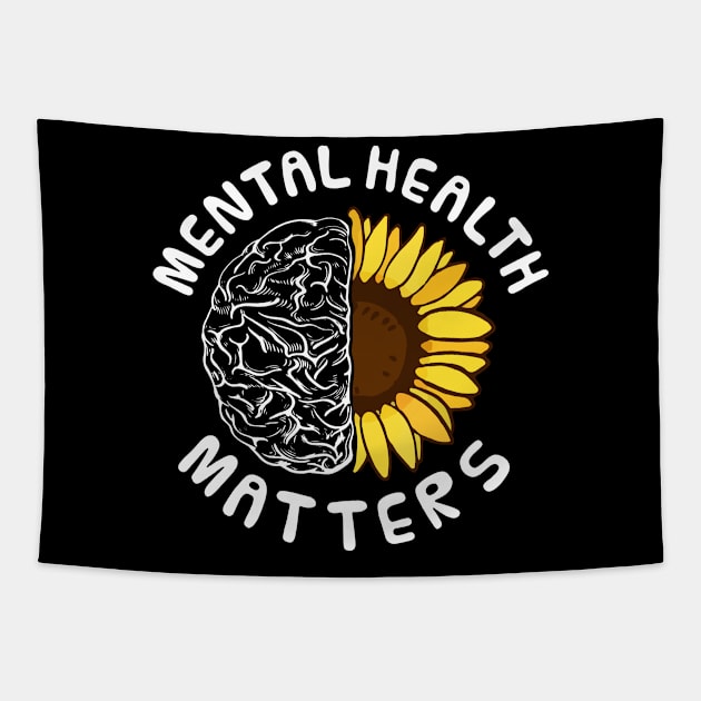 Mental Health Matters Awareness Human Brain Mental Health Tapestry by Guide