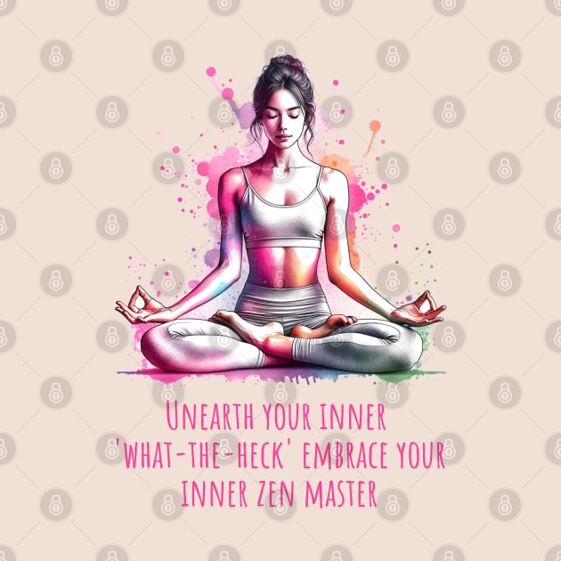Funny yoga quote, Unearth your inner what-the-heck Embrace you inner zen master by O.M.Art&Yoga