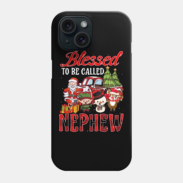 Blessed To Be Called Nephew Christmas Buffalo Plaid Truck Phone Case by intelus