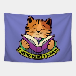 I Read What I Want Cat Tapestry