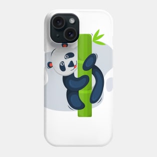 Cute panda with bamboo Phone Case