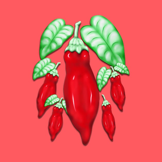 Red Hot Chilli Pepper Decorative Food Art by BluedarkArt