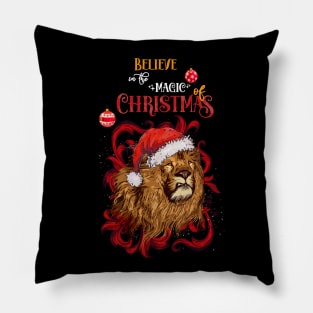 Lion face christmas humor sweater Pillow