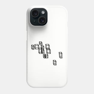 Black Floating Boxes Graphic Phone Case
