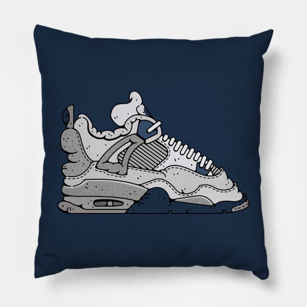 Air Jordan 4 Retro Midnight Navy Pillow by Franjos