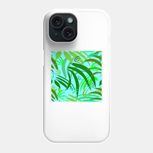 Fronds on Pale Cyan Repeat 5748 Phone Case