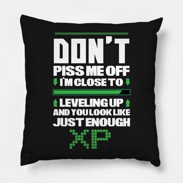 Video Games - Don't piss me off - Leveling UP Pillow by theodoros20