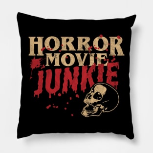 Horror Movie Junkie - Halloween Retro Vintage Horror Lover Pillow