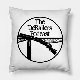 Classic DeRailers Podcast Logo (Black) Pillow