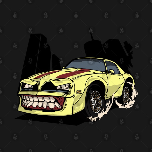 YELLOW MUSCLE CAR MONSTER by beanbeardy