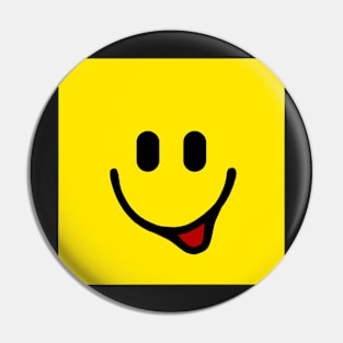 Smiley, Happy face on yellow background Pin