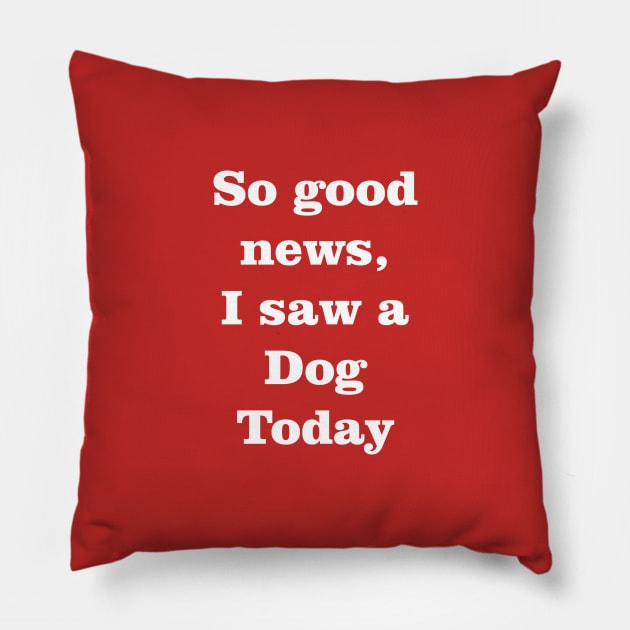 I saw a dog today Pillow by old_school_designs