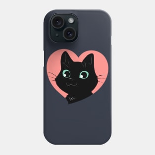 I Heart Black Cats! (Fancy Edition) Phone Case