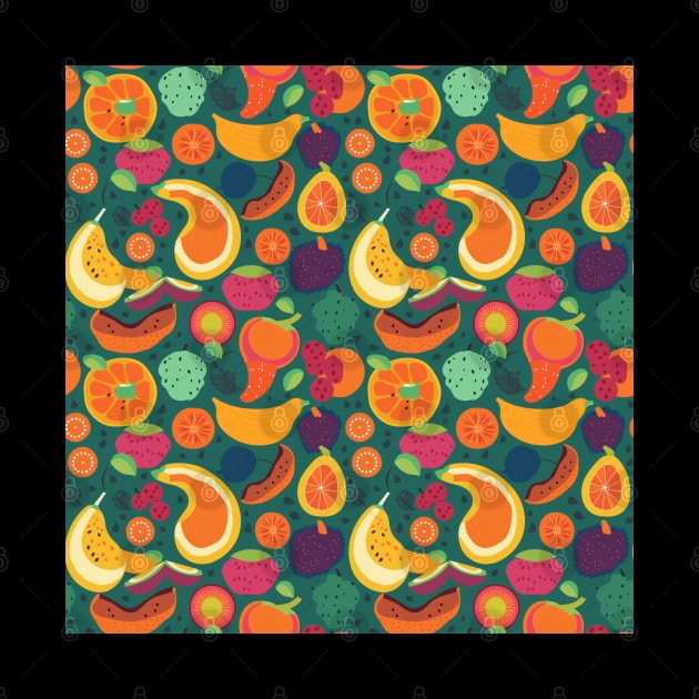 Colorful Fruit Motif in Seamless Pattern V4 by Family journey with God