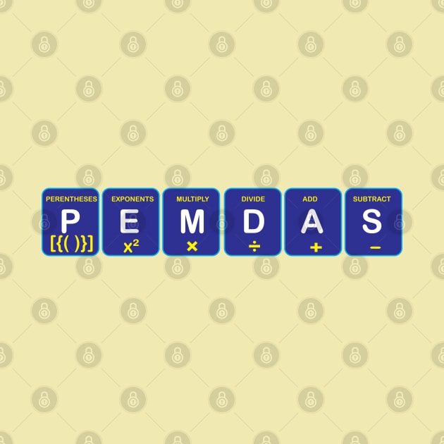 Pemdas  mathematics equation solving operation for math students by ArtoBagsPlus