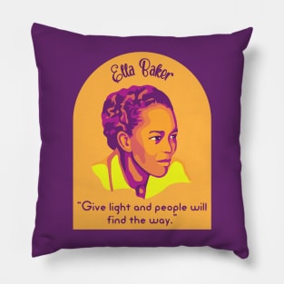 Ella Baker Portrait and Quote Pillow