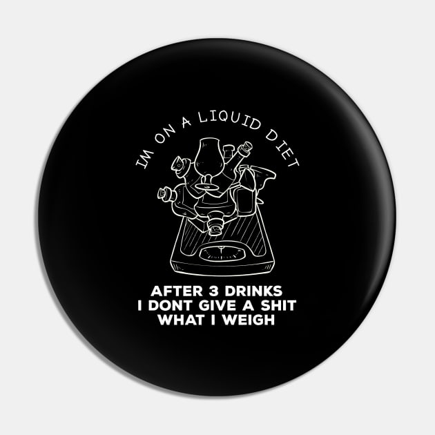 Funny Liquid Diet Weightloss Drinking Gym Workout Fitness Pin by TellingTales