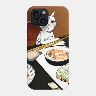 Melancholy Cat's Japanese Sushi Banquet Phone Case