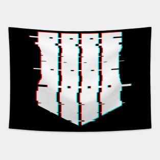 Black Ops 4 Logo Glitch Effect White Tapestry