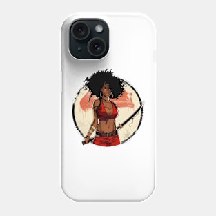 Afro Samurai Black Woman with Catana Phone Case