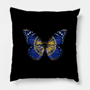 Nebraska Flag Butterfly - Gift for Nebraskan From Nebraska NE Pillow