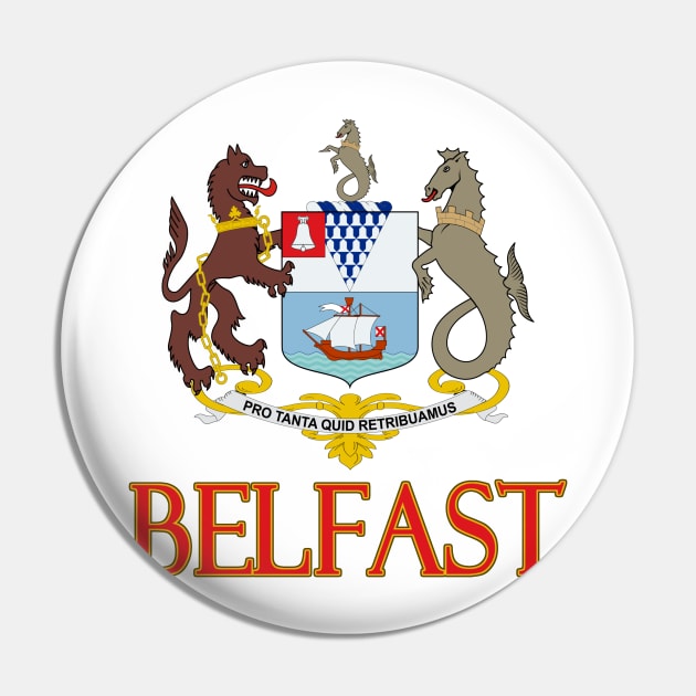 Belfast, Northern Ireland - Coat of Arms Design Pin by Naves