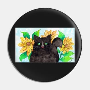 Sunflower Cat Pin