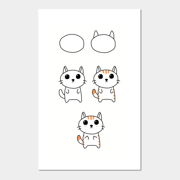How To Draw A Realistic Cat Cat Affiche Et Impression D Art