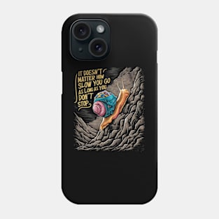 Resilient Journey: Inspirational Snail Climbing Hill Phone Case