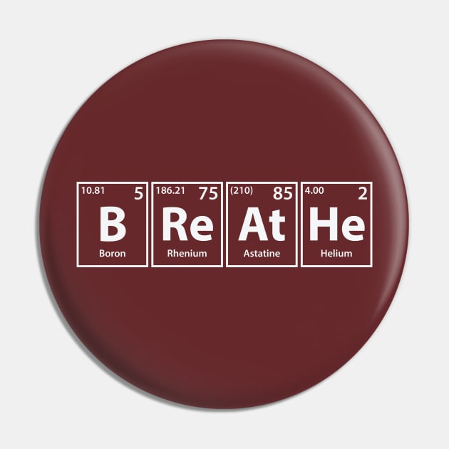 Breathe (B-Re-At-He) Periodic Elements Spelling Pin by cerebrands