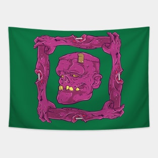 Frankenstein face zombie hand Tapestry