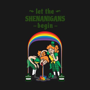 Let the Shenanigans begin under the Lucky Rainbow, St Patricks Day T-Shirt