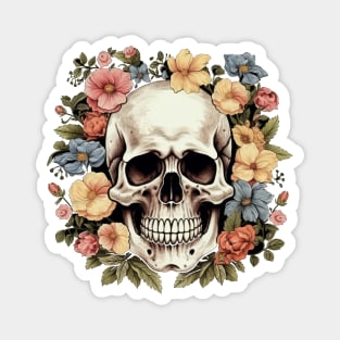 Skull with flowers Magnet
