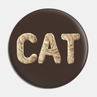 Cat Fur Typography Pin