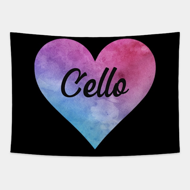 Cello heart. Perfect present for mom dad friend him or her Tapestry by SerenityByAlex