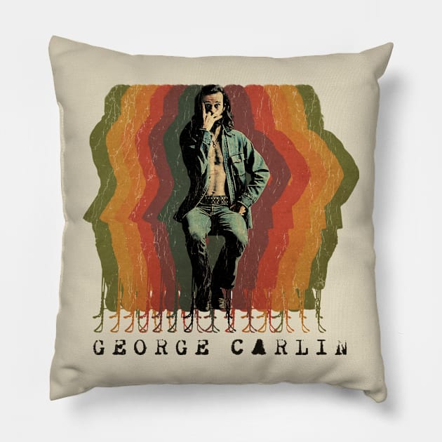 George Carlin Retro Pillow by TuoTuo.id