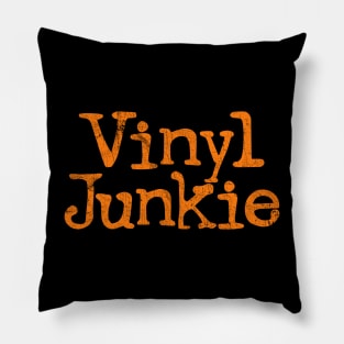 Vinyl Junkie ----- Vintage Look Design Pillow