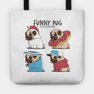 Funny pug Tote