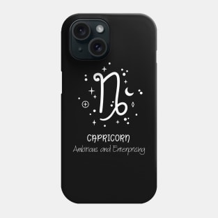 Capricorn Personality White Text Phone Case