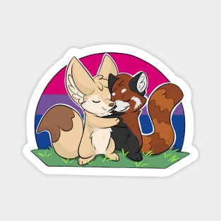 Bisexual - Fennec Fox + Red Panda Hug Magnet