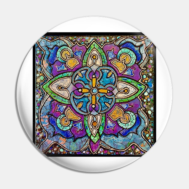 Stained Glass Mandala Cross by Julie Ann Stricklin Pin by Julie Ann Stricklin