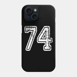 Number 74 Grungy in white Phone Case