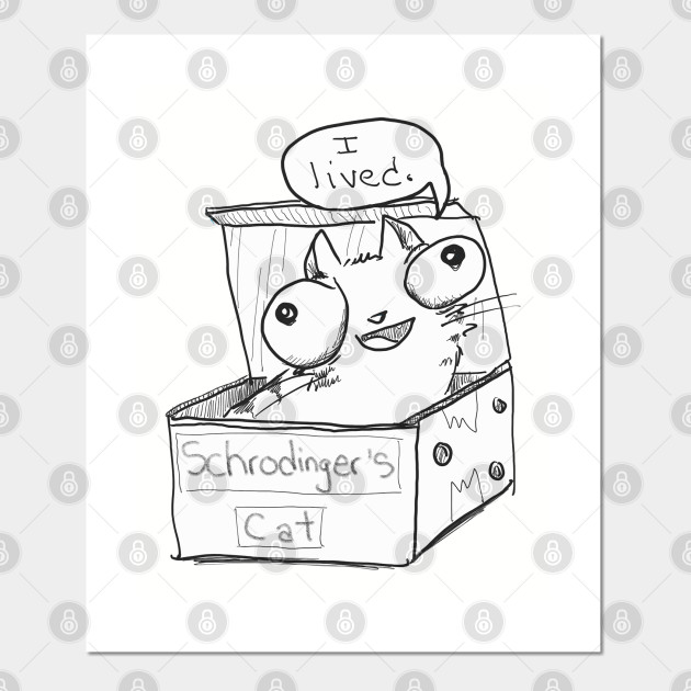 Schrodinger S Cat Schrodingers Doodle Cat Posters And Art