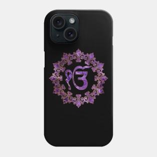 Amethyst and gold Ek Onkar / Ik Onkar symbol Phone Case