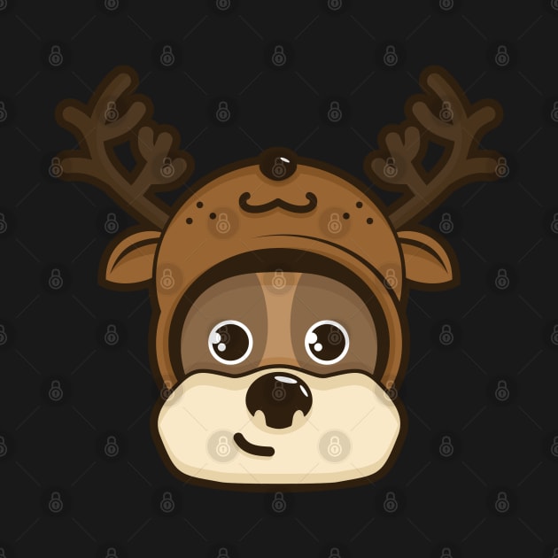 Cute dog with deer costume Head by Shankara