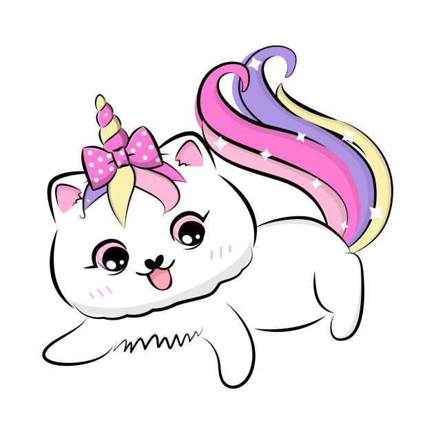 Cute loving Caticorn Playing Unicorn girl by Novelty-art