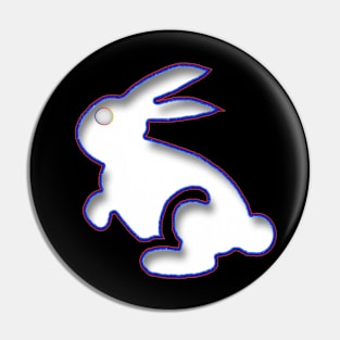 Neon Rabbit of the Future Without the shows name Pin